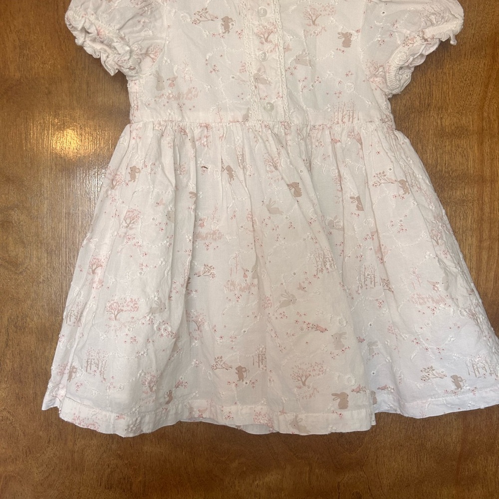 Adorable White and Pink Kids Casual Dress